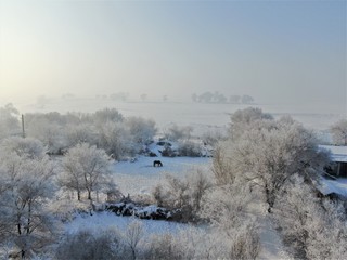 霧凇島樹氷の空撮り