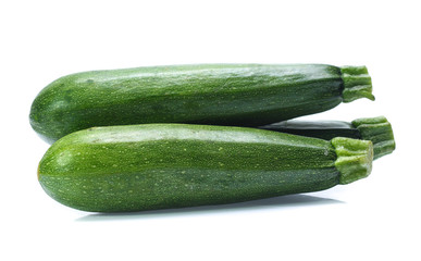 Fresh zucchini isolated on white (cucumber)