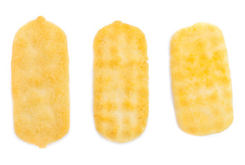 Rice cracker on white background