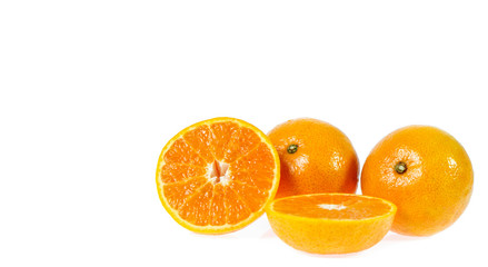 fresh orange isolated on white background