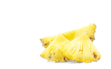 pineapple with slices isolated on white