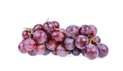 Red grapes isolated on white background