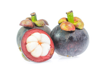 Mangosteen isolated on white
