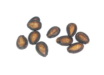 Black Melon Seeds on white background