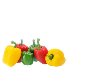 Copy space peppers with white background