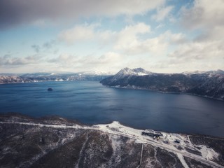 北海道摩周湖の空撮り