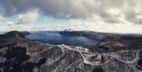 北海道摩周湖の空撮り