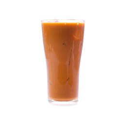 Iced Thai milk tea in glasses (thailand)