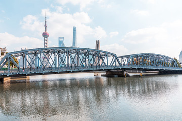 Fototapeta na wymiar Waibaidu Iron Bridge in Shanghai, China