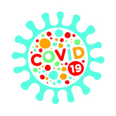 Coronavirus bacteria cell icon 2019 COVID-19 invection from Wuhan, China
