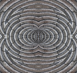 Part of surface of corrugated covering in geometric picture. A profiled shape of tin roof in abstract image.  Decoration from industrial material.