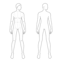 Fashion template of standing men. 