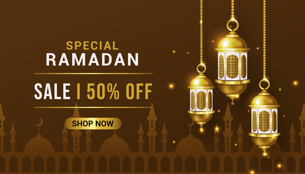 ramadan sale banner background design vector illustration