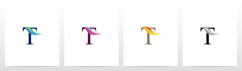 Feather On Letter Logo Design T