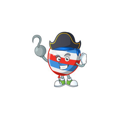 One hand Pirate cartoon design style of independence day balloon wearing a hat