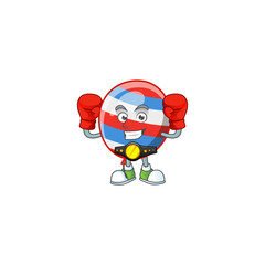A sporty boxing of independence day balloon mascot design style