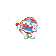 Sweet cartoon character of independence day balloon Cupid with arrow and wings