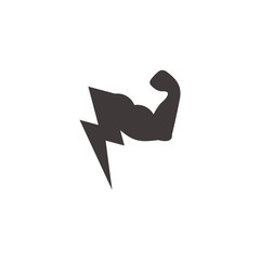 strong arm bolt power geometric symbol logo vector