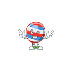Funny independence day balloon cartoon design style with wink eye face