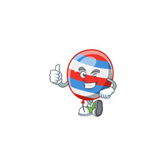 Fototapeta premium Independence day balloon cartoon character making Thumbs up finger