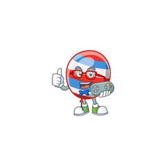 Talented independence day balloon gamer mascot design using controller