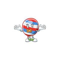 Independence day balloon cartoon character design concept showing silent gesture