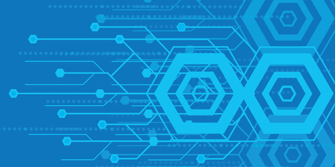 Abstract technology digital hi tech hexagons concept background. Space for your text