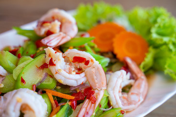 Stir Fried Kale with Fresh Shrimp