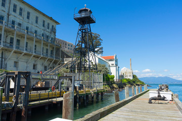 Exterior views of the Alcatraz Island in San Francisco