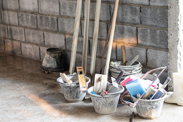 Tools for building walls of construction workers.