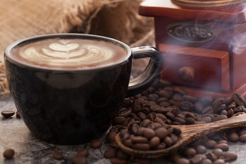 Late arts coffe  and coffee beans