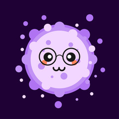 Corona Virus cartoon characters on color background Pathogen respiratory coronavirus 2019-nCoV from Wuhan, China. Suitable use for poster, element, mascot, emoji, emoticon. Covid-19, Sars, mers, flu, 