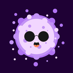 Corona Virus cartoon characters on color background Pathogen respiratory coronavirus 2019-nCoV from Wuhan, China. Suitable use for poster, element, mascot, emoji, emoticon. Covid-19, Sars, mers, flu, 