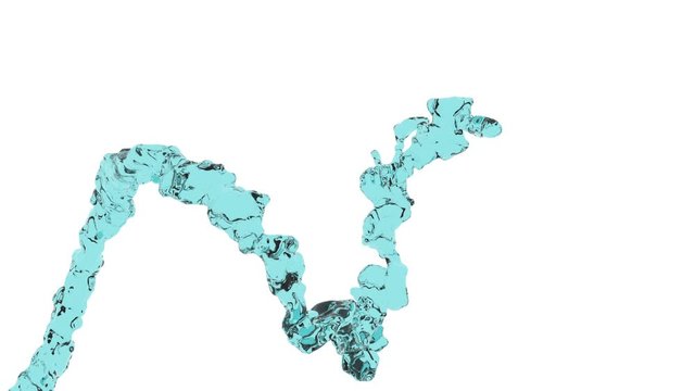 Animation of a sinusoid of a blue liquid on a white background.