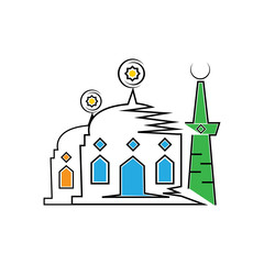 islamic mosque logo vector icon template