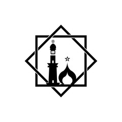 islamic mosque logo vector icon template
