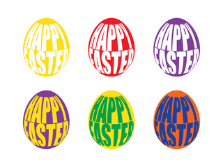 Happy Easter Egg lettering. Vector illustration