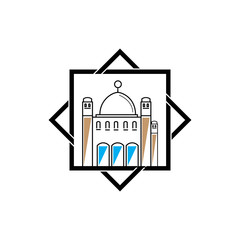 islamic mosque logo vector icon template
