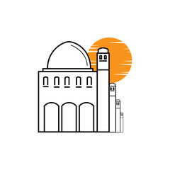 islamic mosque logo vector icon template
