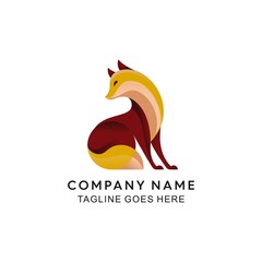 Beauty colorful Fox Design logo