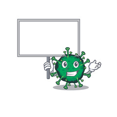 bat coronavirus cute cartoon character bring a board