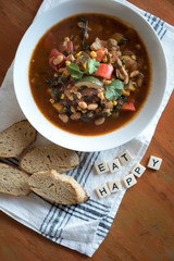 Vegetarian Chili, Eat Happy, White Linen