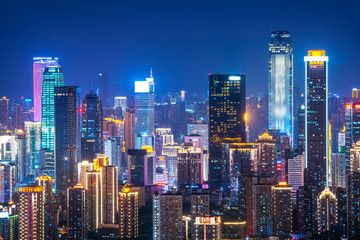 Fototapeta na wymiar Night view of Chongqing Architecture and urban skyline..