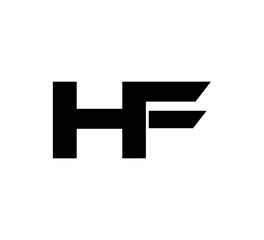 Initial 2 letter Logo Modern Simple Black HF