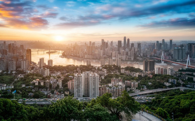 Fototapeta na wymiar Modern metropolis skyline, Chongqing, China, Chongqing panorama.