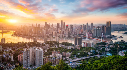 Modern metropolis skyline, Chongqing, China, Chongqing panorama.