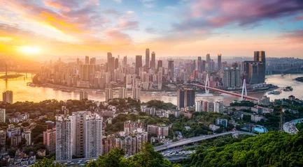 Fotobehang Modern metropolis skyline, Chongqing, China, Chongqing panorama. © 昊 周