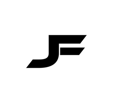 Initial 2 letter Logo Modern Simple Black JF