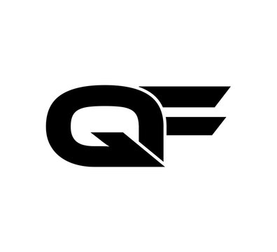 Initial 2 letter Logo Modern Simple Black QF