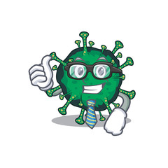 Bat coronavirus Businessman cartoon character with glasses and tie